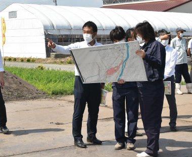 北秋田市高野尻地区のほ場整備事業の視察